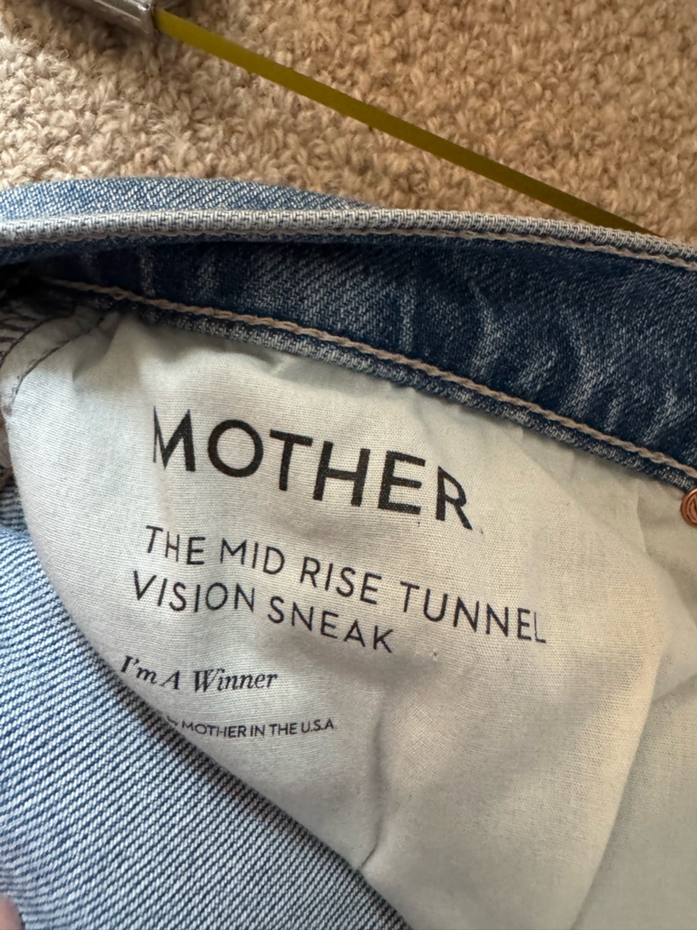 MOTHER Superior Denim Mid Rise Tunnel Vision Sneak in I'm a Winner Size 28 - Picture 8 of 13